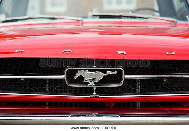 Car Horse Logo - Ford Mustang horse logo on the radiator grill of this classic