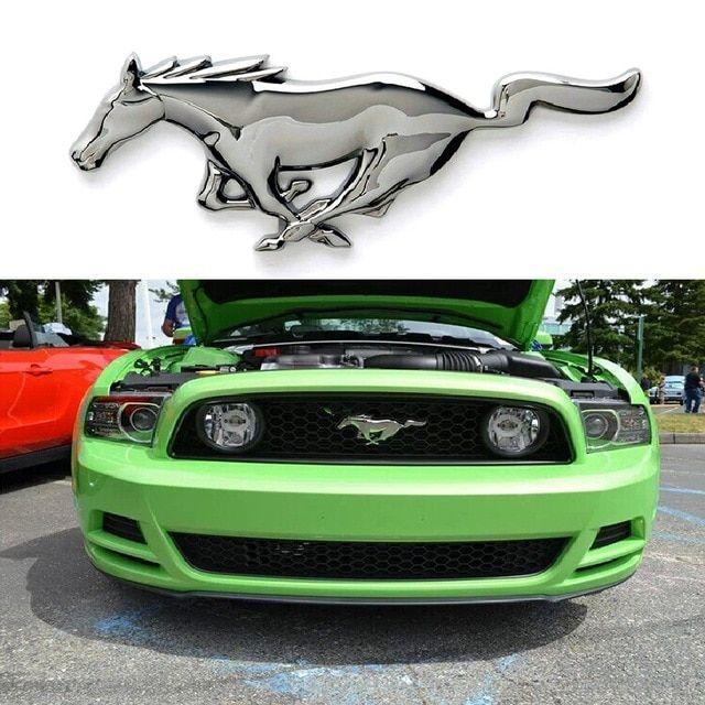 Car Horse Logo - 3D 15.5cm Running Horse Logo Metal Car Sticker Fender Emblem Badge
