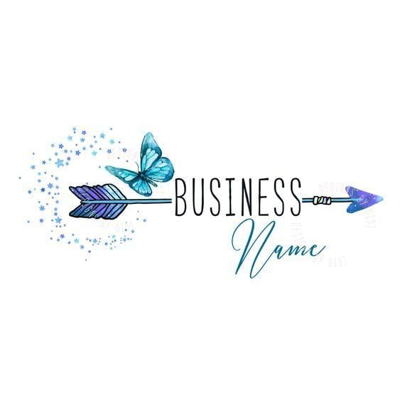Turquoise Arrow Logo - Photography logo Logo butterfly arrow blue teal butterfly