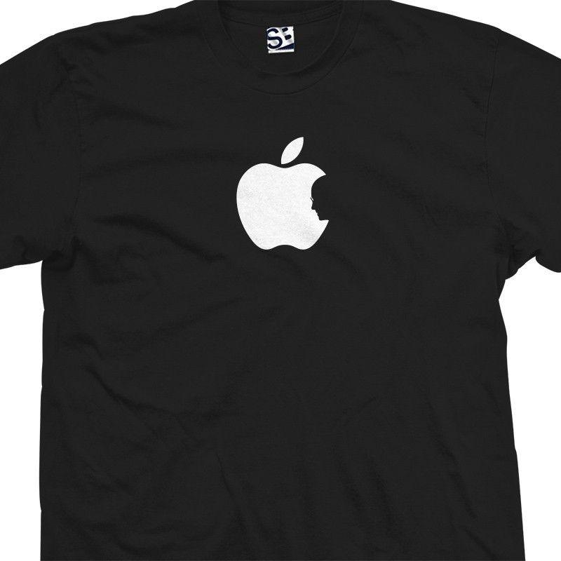 Google Play Apple Logo - Steve Jobs Apple Logo Silhouette RIP Tribute Shirt