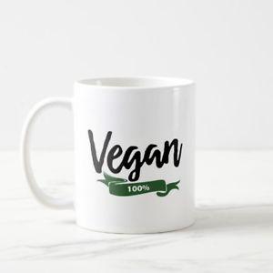 Coffee Drink Logo - VEGAN Fruit Vegetarian logo 100% Veg Quote fun Gift Office Coffee
