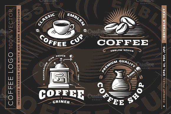 Coffee Drink Logo - Coffee logo set ~ Logo Templates ~ Creative Market