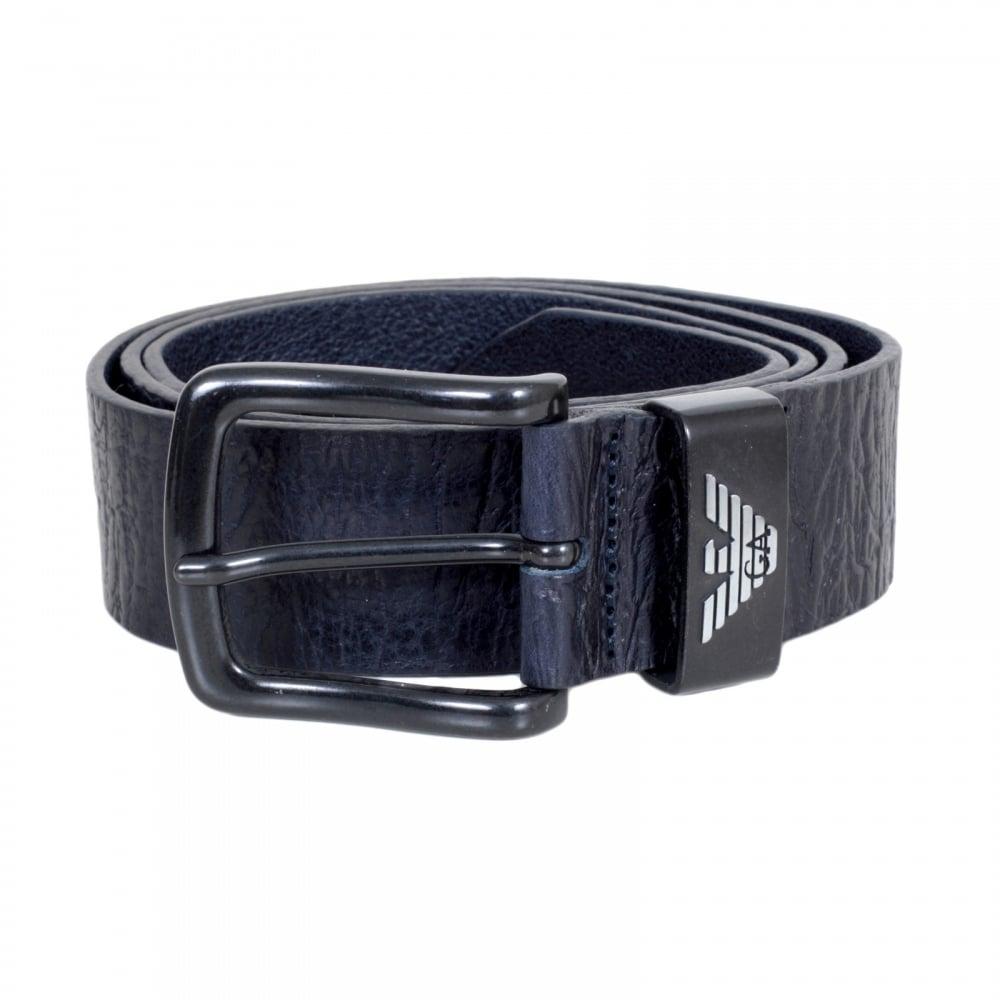 Navy Blue Eagle Logo - Buy Mens Blue Belt with Black Buckle from Armani Jeans