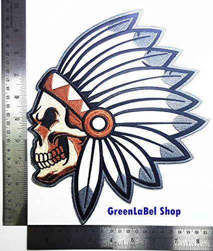 American Indian Logo - Big Large Jumbo skull Native American Indian Motorcycle biker club ...