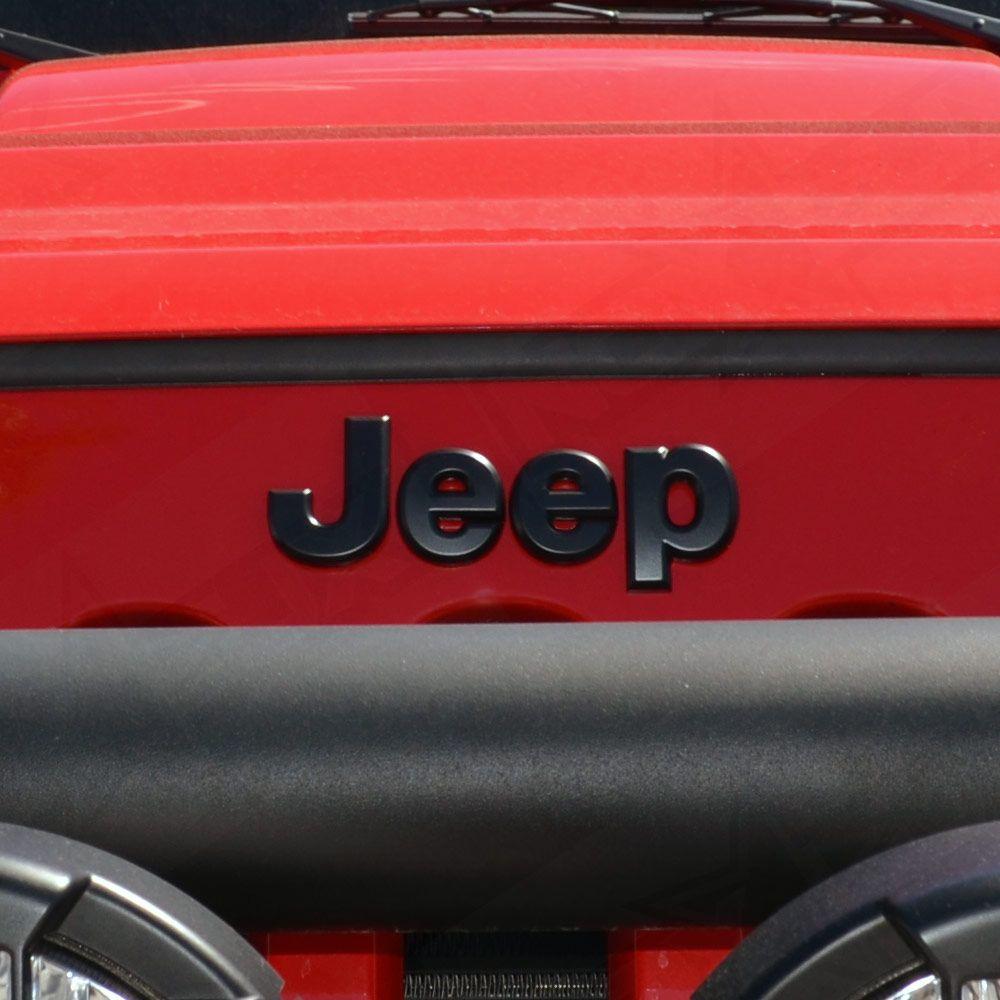 Jeep Wrangler Jk Logo - 2007-2017 Jeep Wrangler JK Matte Black Emblem Overlay Kit - Nox Lux