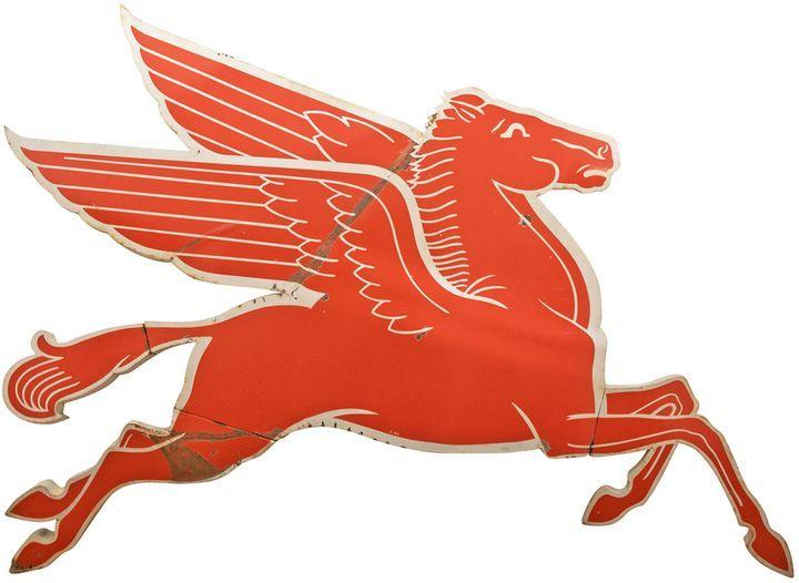 Pegasus Car Logo - Rejuvenation Enormous Mobil Pegasus Sign | Products | Signs ...