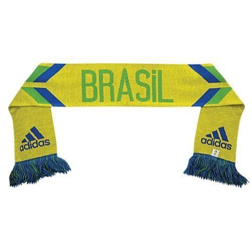 Blue Fan and Yellow Logo - adidas World Cup Brasil Brazil Soccer Futbol Fan Scarf Yellow Green ...