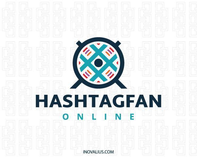 Blue Fan and Yellow Logo - Hashtag Fan Logo Design | Inovalius
