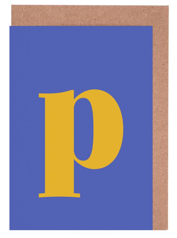 Blue Rectangle in Blue P Logo - Blue Letter P as Greeting Card Set by JUNIQE | JUNIQE UK