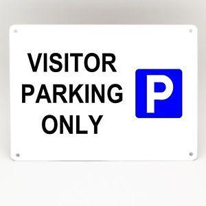 Blue Rectangle in Blue P Logo - VISITOR PARKING ONLY Metal Sign Blue P Driveway Customer Business