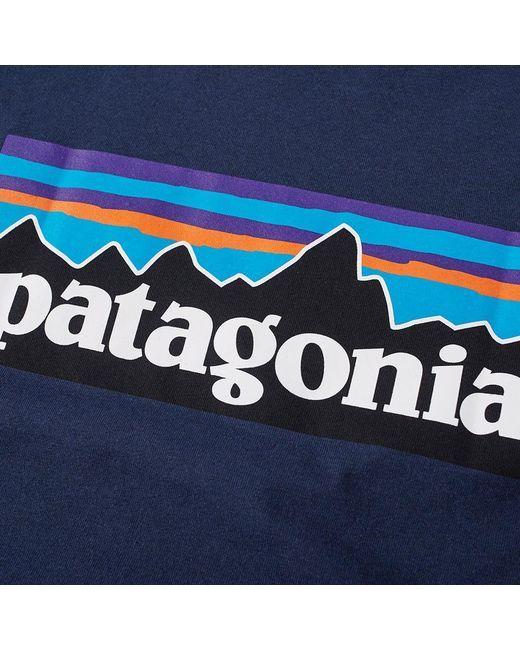 Blue Rectangle in Blue P Logo - Patagonia P 6 Logo Responsibili Tee In Blue For Men