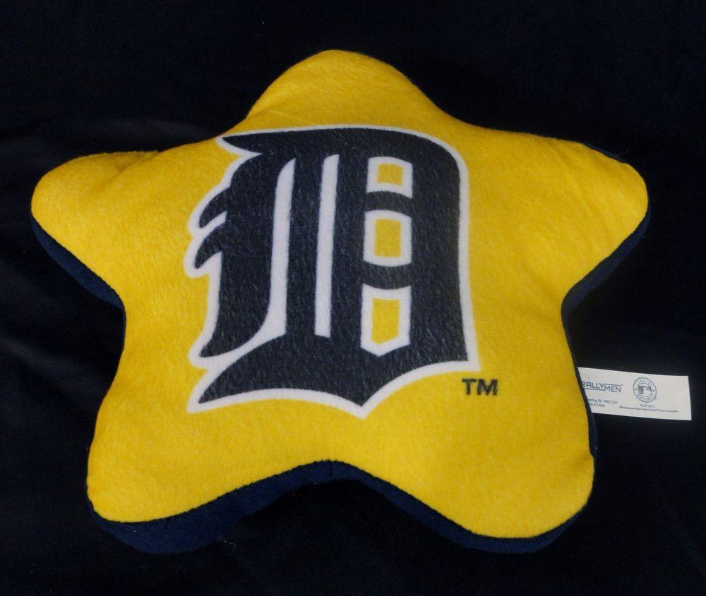 Blue Fan and Yellow Logo - Detroit Tigers Fan Plush Star MLB Logo Rallymen Stuffed Red Blue