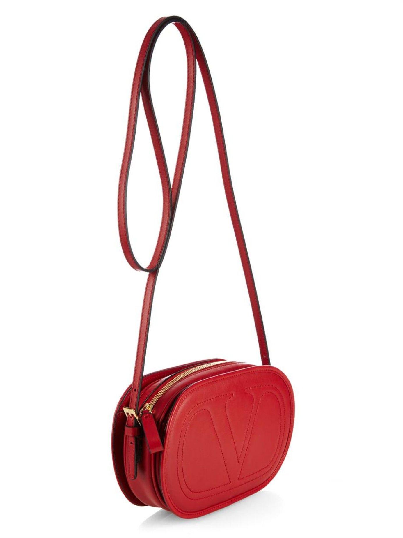 Luggage Red Cross Logo - Valentino V Logo Cross-Body Bag in Red - Lyst