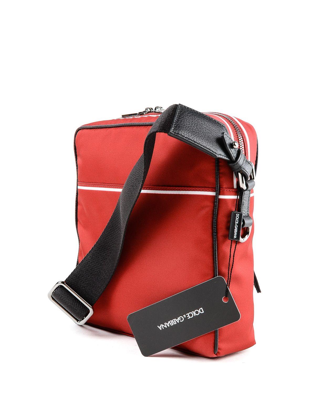 Luggage Red Cross Logo - Dolce & Gabbana - Logo print red nylon messenger bag - cross body ...