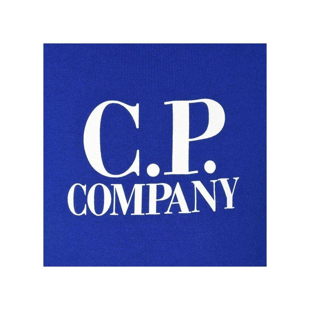 Blue Rectangle in Blue P Logo - CP Company Boys Blue Sweatshirt with Logo Print and Goggle Detail ...