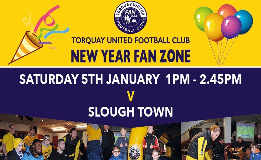 Blue Fan and Yellow Logo - TUFC Fan Zone Returns Vs Slough 05/01/19 - Torquay United