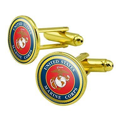 Red Gold and Blue Logo - Marines USMC Logo Blue Red Gold Officially Licensed Round Cufflink ...