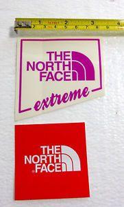 Red Pink Logo - 2 THE NORTH FACE Logo Stickers Extreme Red Pink Decal | eBay