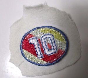 Red Gold and Blue Logo - Patch Applique # 10 Sew In Diagonal Red Gold Blue White Oval Small