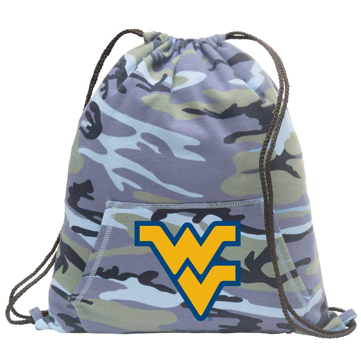 Cool WV Logo - Details about West Virginia University Drawstring Backpack COOL CAMO WVU  Cinch Pack