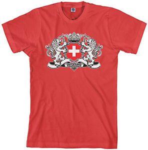 Swiss Shield Logo - Threadrock Men's Switzerland Lion Crest Flag T-shirt Swiss Shield | eBay