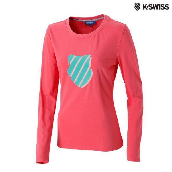 Swiss Shield Logo - K Swiss Shield Logo Tee印花長袖T恤 女 莓紅. K SWISS奇摩超級商城