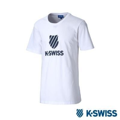 Swiss Shield Logo - K-Swiss Shield Logo Tee印花短袖T恤-男-白from friDay購物at SHOP.COM TW