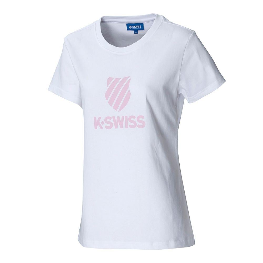 Swiss Shield Logo - K SWISS】Shield Logo Tee(印花短袖T恤 女 白) Momo購物網