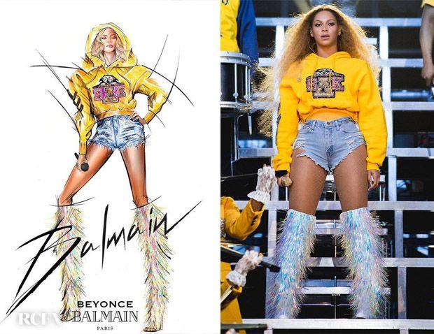 Balmain Beyonce Logo - Beyonce Knowles Wore Five Custom Balmain Looks During Her Coachella