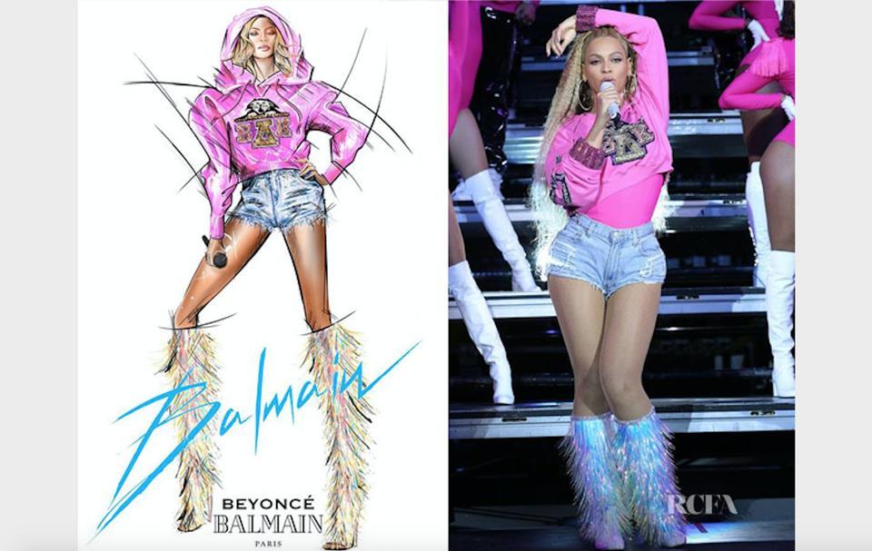 Balmain Beyonce Logo - Balmain Pink For Beyonce Coachella Logo Panther Unisex Tee Shirt ...