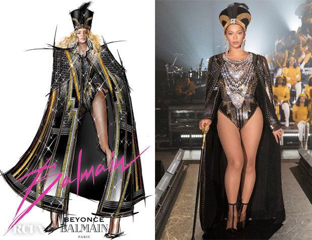 Balmain Beyonce Logo - Beyonce Knowles Wore Five Custom Balmain Looks During Her Coachella ...