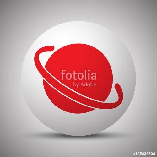 Red and White Sphere Logo - Red Jupiter Icon icon on white sphere