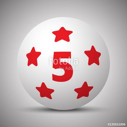 Red and White Sphere Logo - Red Five Star icon on white sphere