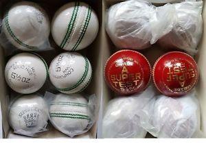 Red and White Sphere Logo - Maxx Quality 5 1 2 Oz Cricket Balls Red & White Hand Stitched