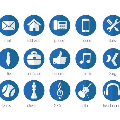 Resume Logo - 20 modern Icons for personal CV / Resume | Icon or button contest