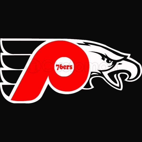 Eagles Phillies Flyers Combined Logo - 76ers Phillies Flyers Eagles Men's T-shirt | Customon.com