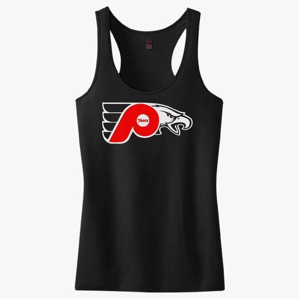 Eagles Phillies Flyers Combined Logo - 76ers Phillies Flyers Eagles Women's Racerback Tank Top