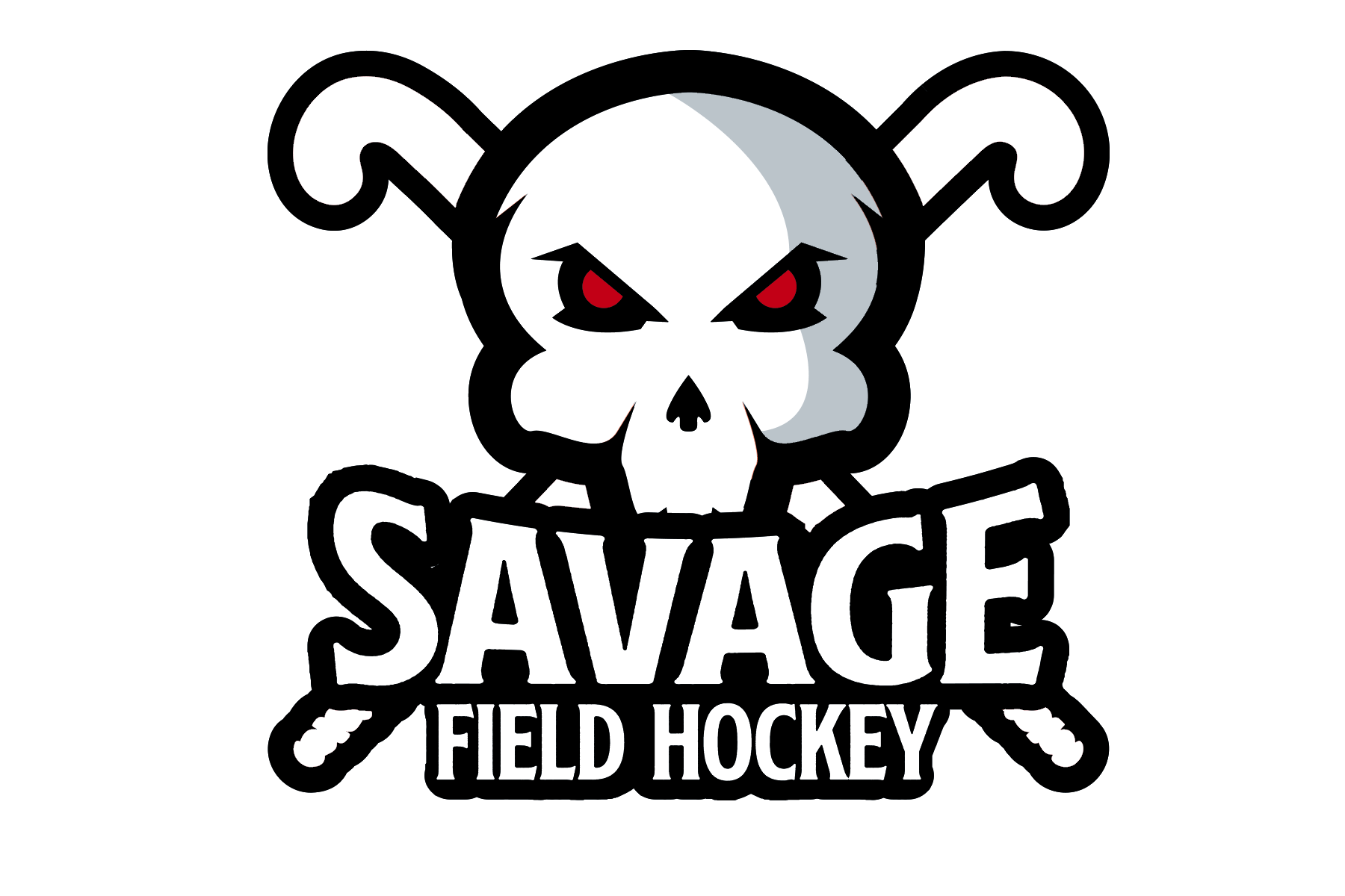Red Hockey Logo - Savage field hockey logo outline with shadow and red eyes | Savage ...