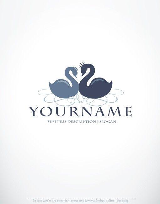 Swan Company Logo - Exclusive Design: Romantic Swans Logo + Compatible FREE Business
