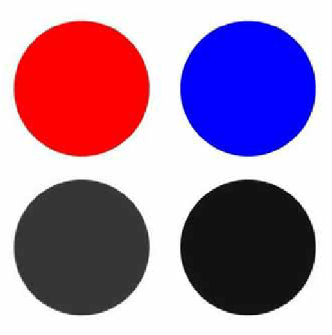 Red Blue Circular Logo - Red and blue circles used as stimuli in the study with their ...