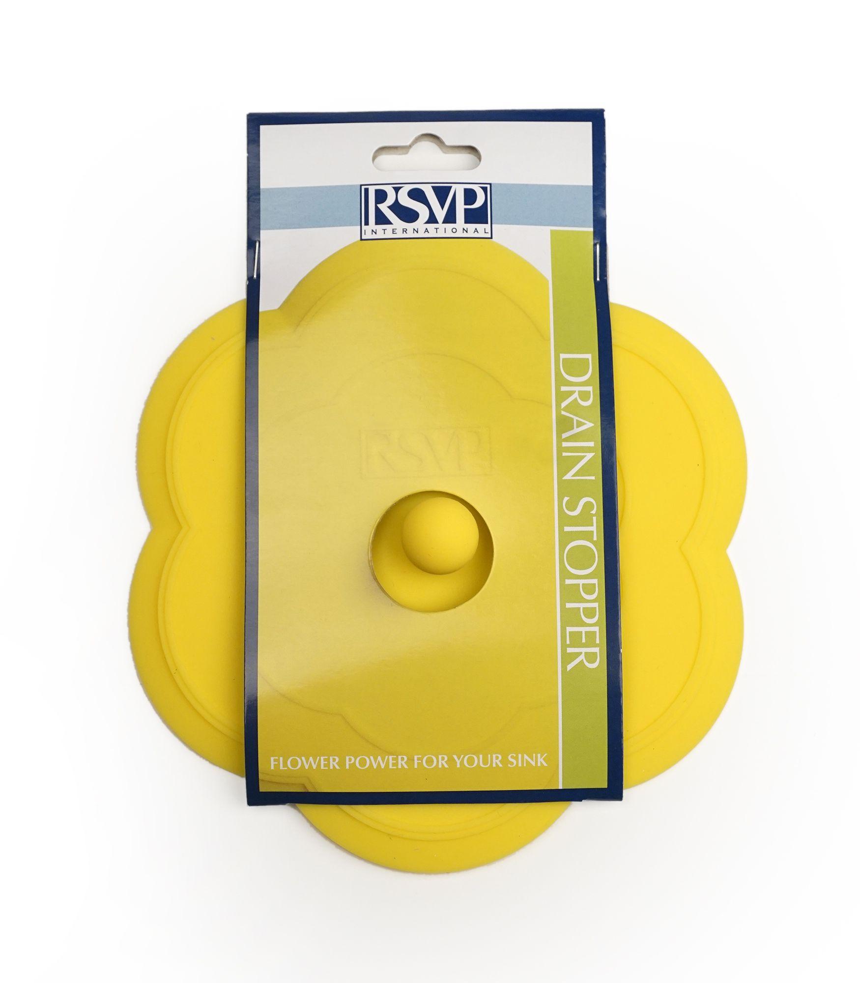 Yellow Bloom Logo - Yellow Silicone Flower Sink Stopper - RSVP International Inc.