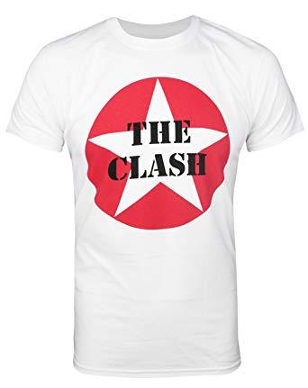 White and Red Star Logo - Official The Clash Star Logo Men's T Shirt (S): Amazon.co.uk: Clothing
