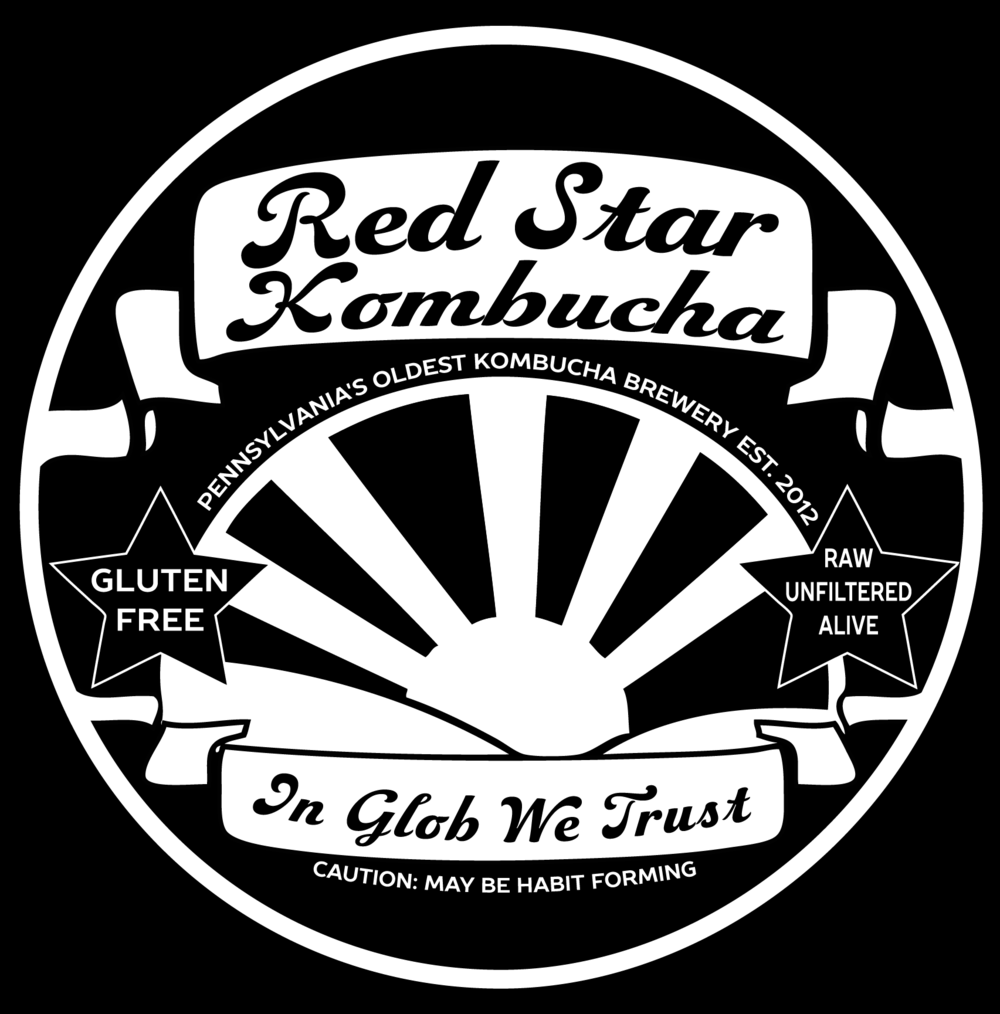 White and Red Star Logo - SCOBY — Red Star Kombucha