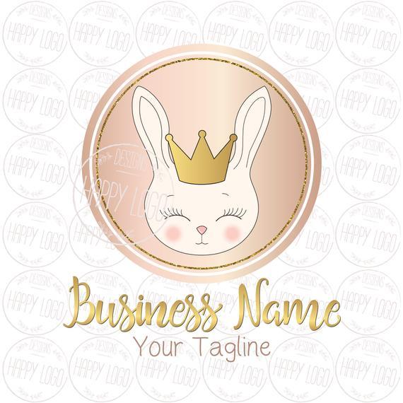 Cute Bunny Logo - DIGITAL Custom logo design cute bunny logo cartoon rabbit