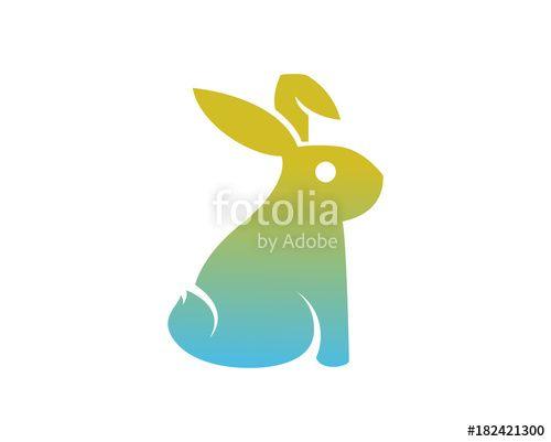 Colorful Rabbit Logo - Very Cute Bunny Rabbit Modern Simple Colorful Logo Element