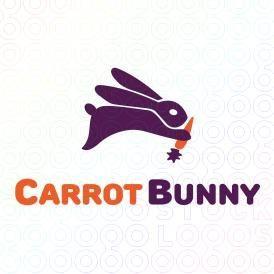 Cute Bunny Logo - Cute bunny holding a carrot in its paws Logo Design For Sale On ...