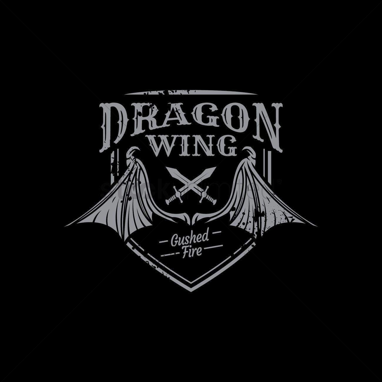 Dragon Wing Logo - Dragon wing emblem Vector Image - 1798048 | StockUnlimited