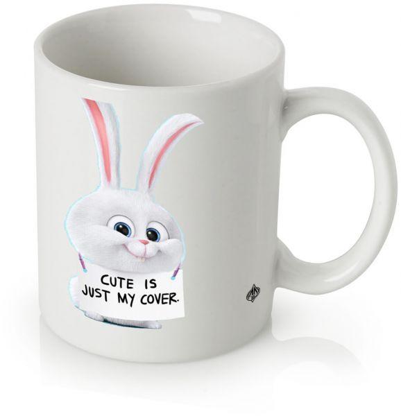 Cute Bunny Logo - 325mL White ceramic mug with Cute Bunny logo