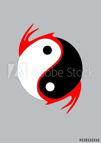 Dragon Wing Logo - Combination of dragon wings and Yin Yang symbol. Vector for logo