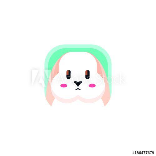 Cute Bunny Logo - Cute Bunny App Icon Logo Vector Isolated this stock vector